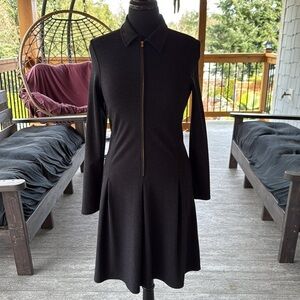 Lacoste | Long Sleeve 1/2 Zip Pleated Fit & Flare Dress